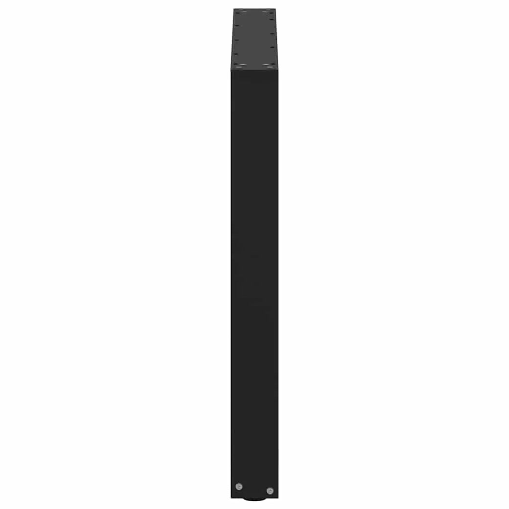 Set di 2 gambe per tavolo da pranzo a forma di U 80 x 72-73 cm con piedini regolabili design moderno in acciaio nero 02_0057428