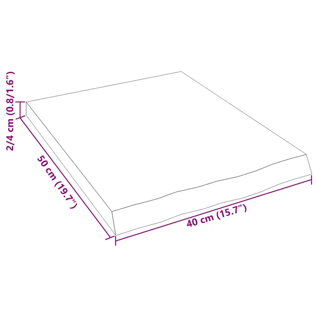 Ripiano a Parete 40x50x(2-4) cm Massello Rovere Non Trattato 363513