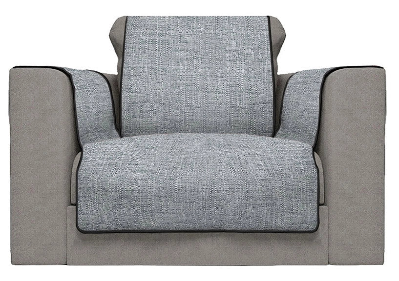 Copridivano con Copri Braccioli Seduta 60 cm in Poliestere Grigio Scuro