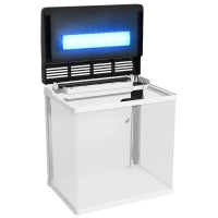 Acquario 28L a Illuminazione LED con Fori di Ventilazione e Pompa, in Vetro e ABS, 38x26x38cm