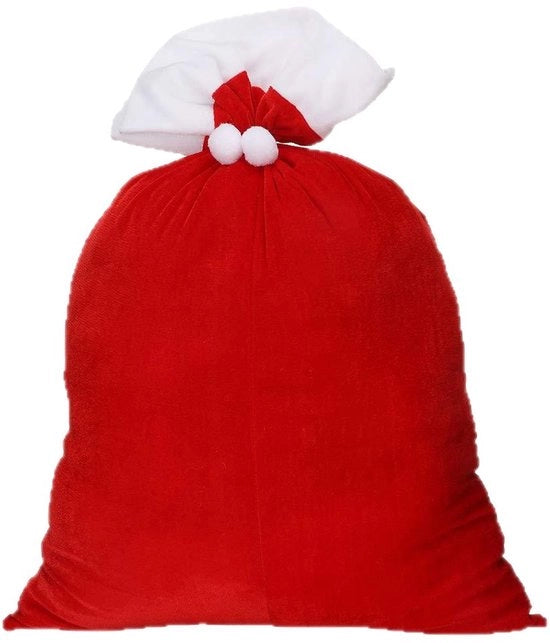 Borsa da viaggio grande con Babbo Natale, grande borsa di regalo natalizio, borsa di dolci regalo, borsa per la corda per la vigilia di Natale, decorazione natalizia (70 cm x 50 cm)