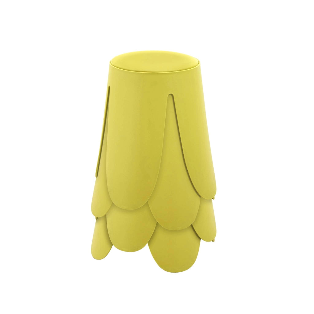 Set 4 sgabelli impilabili in ecopelle, giallo