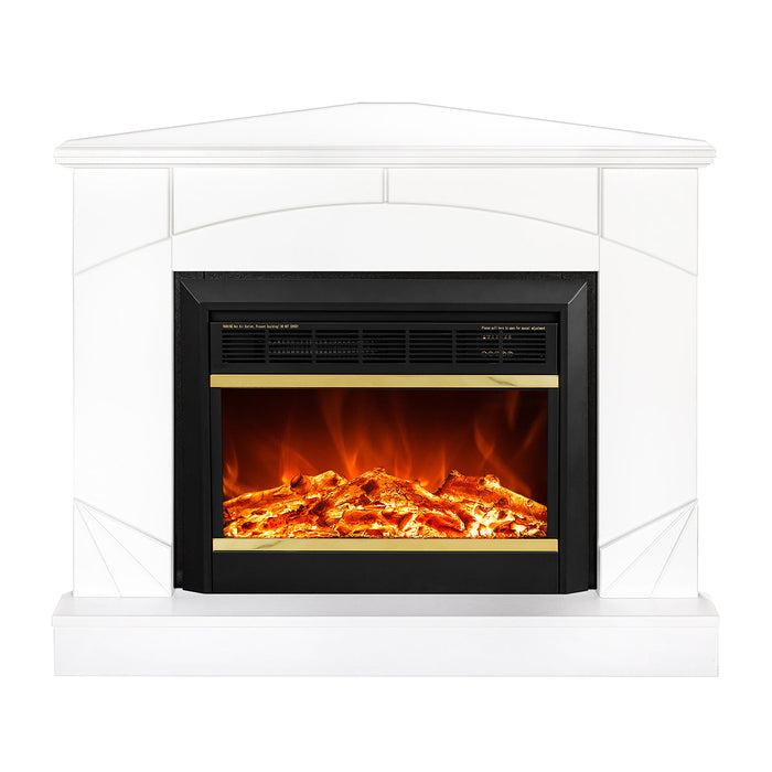 Camino Elettrico da Pavimento 85x106x53 cm Effetto Fiamma 1500W Madeira colt & Mars Bianco