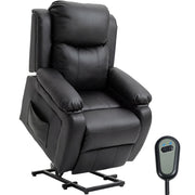Poltrona Reclinabile Elettrica Massaggiante con Tappetino e Telecomando ¨C Zephmum ¨C Nero 76x90x105cm