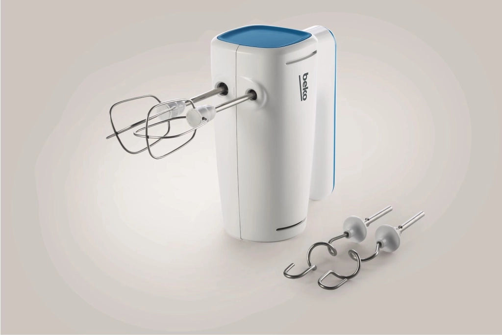 Beko HMM5400W Sbattitore Elettrico 425 W Turbo Mixing 6 Velocita' 2 Fruste 2 Ganci Impastatori Acciaio Inox colore Bianco