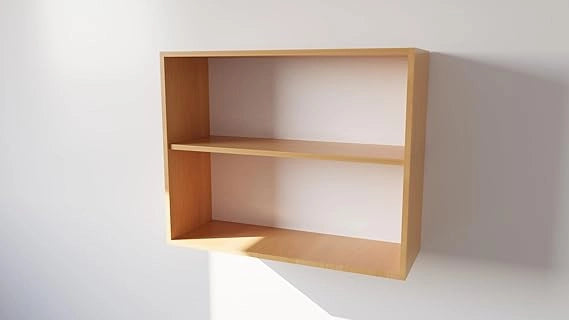 Pensile Cucina  in Legno Nobilitato Faggio, Mobile Alto con 2 Ante, Pensile Componibile Moderno Made in Italy (H80XL70XP32cm)