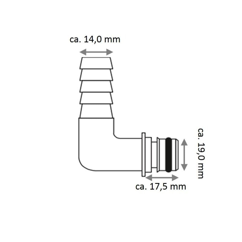 KIT RACC. 1/2' 90° 2PZ