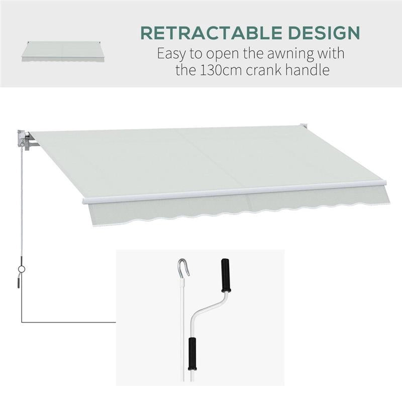 TENDA DA SOLE A BRACCI REGOLABILE 5°-35° IN ALLUMINIO E POLIESTERE, 200X250 CM, CREMA