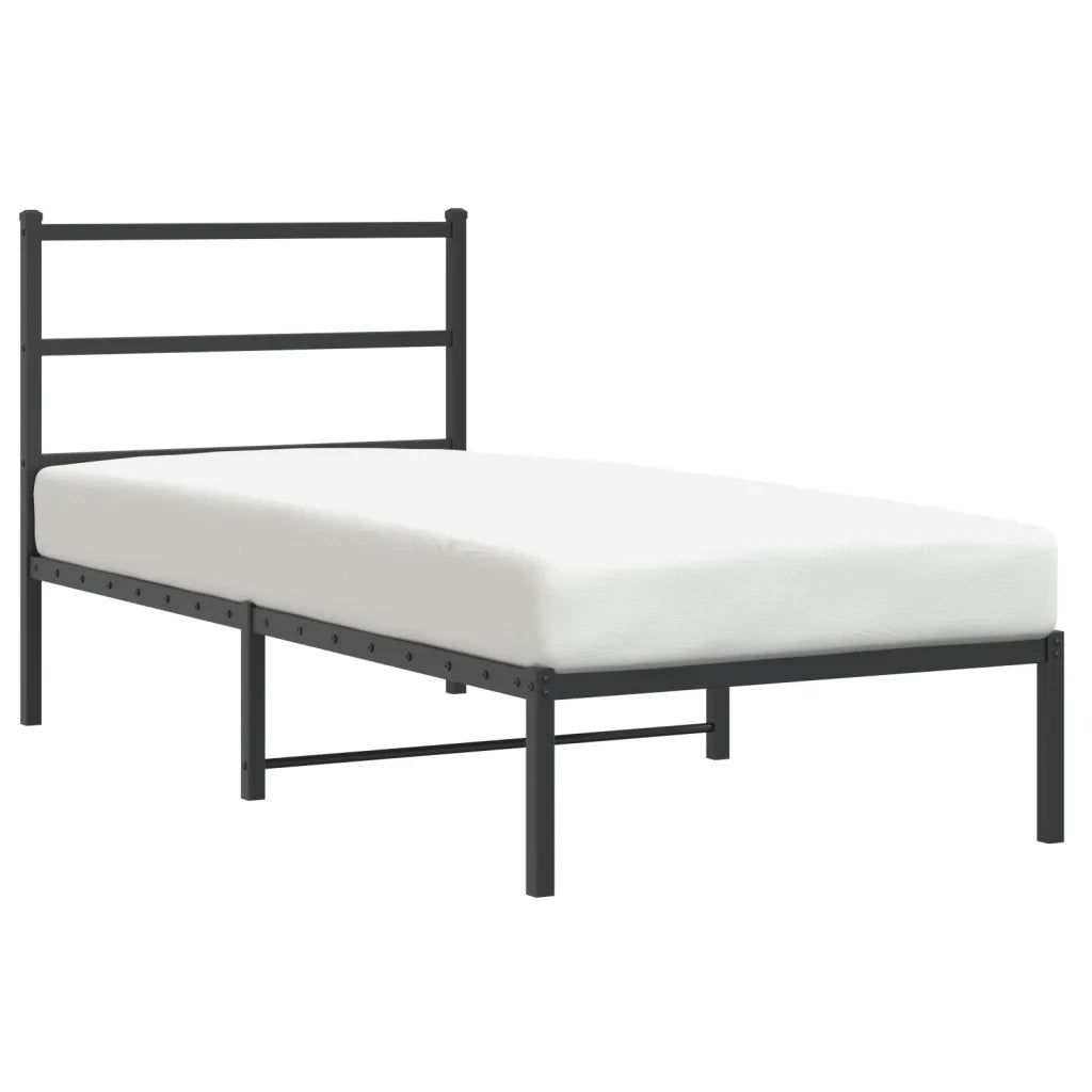 Giroletto con Testiera in Metallo Nero 90x200 cmcod mxl 86529