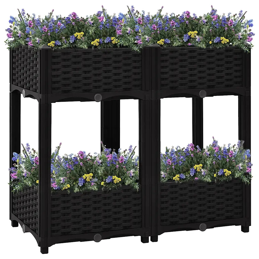 Fioriera | Cassetta per fiori | Vaso Rialzata 80x40x71 cm in Polipropilene