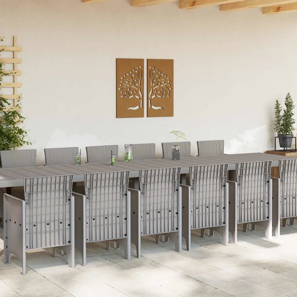 Set da pranzo da giardino con cuscini 15 pcs Grigio chiaro PP 3378807