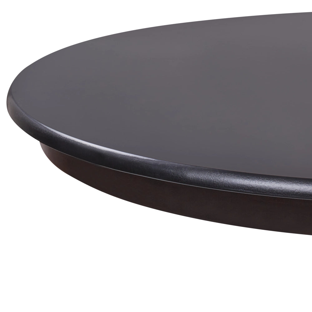 Tavolo da pranzo rotondo in legno retrò con piedistallo 100 cm nero stile retrò vintage