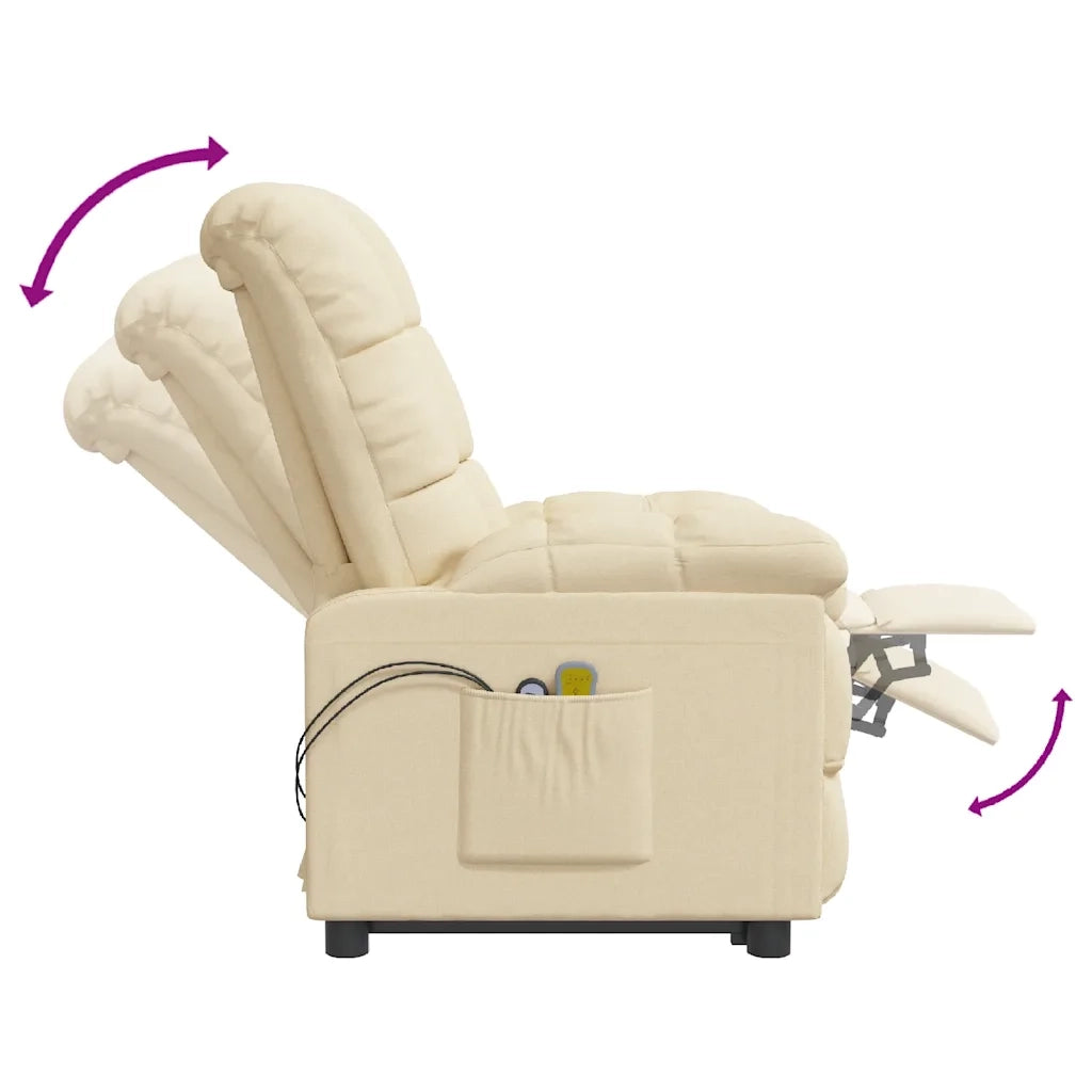 Poltrona Elettrica Massaggiante Crema in Tessuto cod mxl 32332