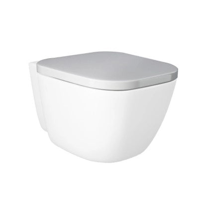 Coppia sanitari filomuro Rak serie One in ceramica con sedile avvolgente