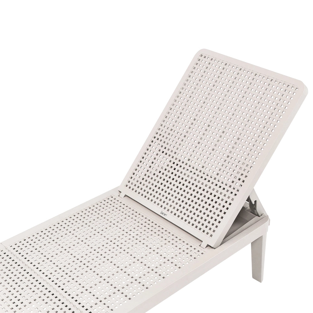 Sdraio da giardino grigio chiaro Materiale sintetico Reclinabile Moderno Schienale regolabile Resistente alla ruggine Senza braccioli