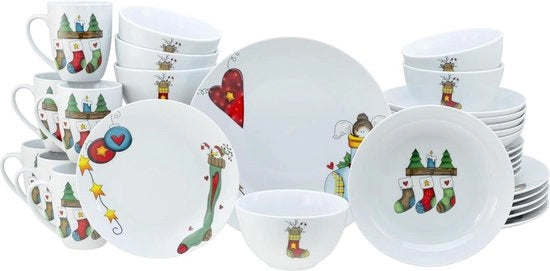 Set di tovaglioli da 30 pezzi - porcellana - resistente a lavastoviglie e forno a microonde - set da tavola per 6 persone