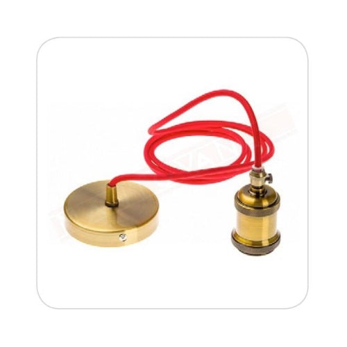 "PENDENTE ASSEMBLATO 2M, PORTALAMPADA VINTAGE E27