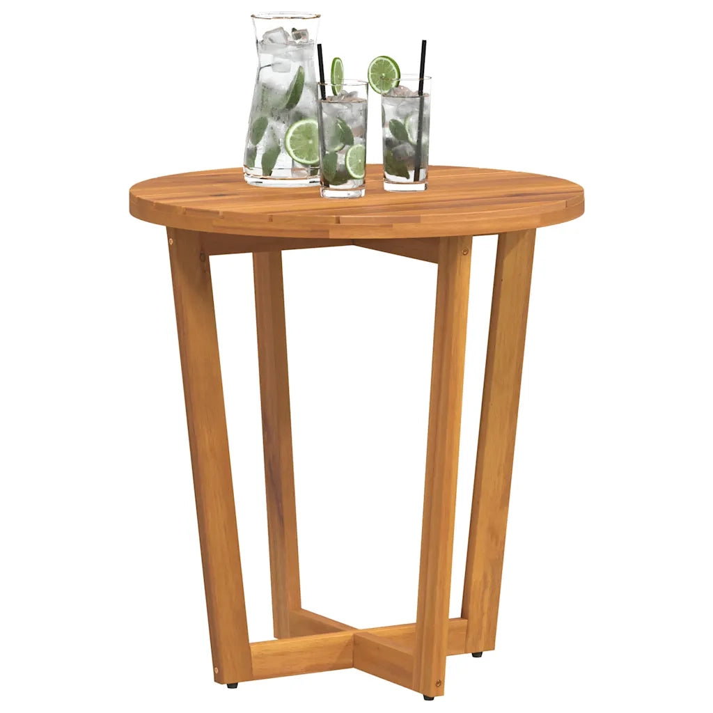 Tavolino da giardino rotondo Ø70x75 cm in Legno Massello di Acacia 4108133