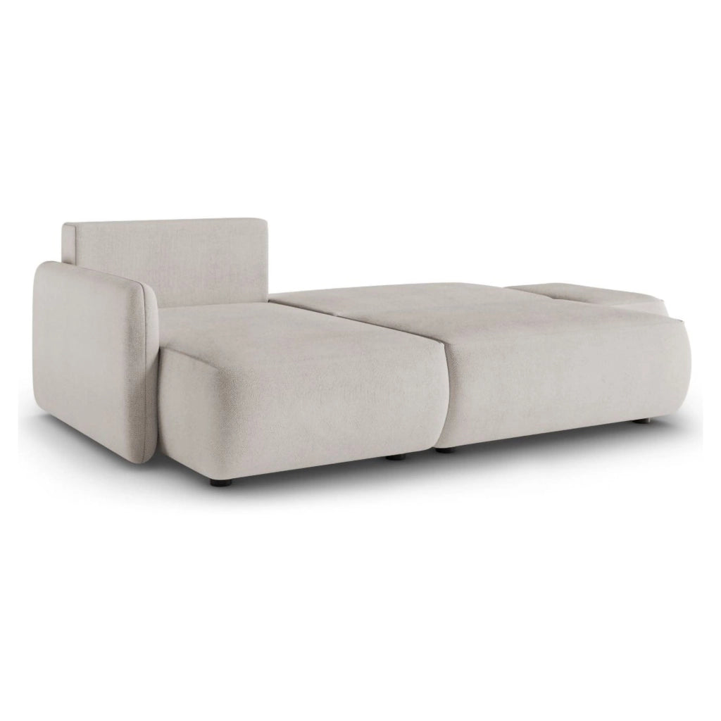 Rezzo, Divano Letto con Penisola Contenitore, 229x148 cm Beige Chiaro