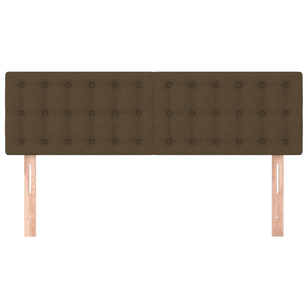 Testiere 2 pz Marrone Scuro 72x5x78/88 cm in Tessuto