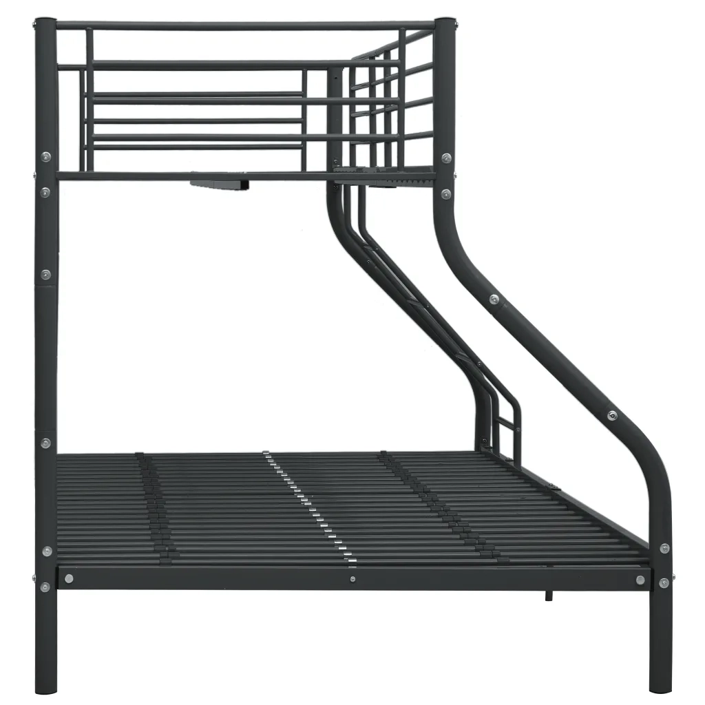 Letto a Castello Nero in Metallo 140x200 cm/90x200 cm cod mxl 63896