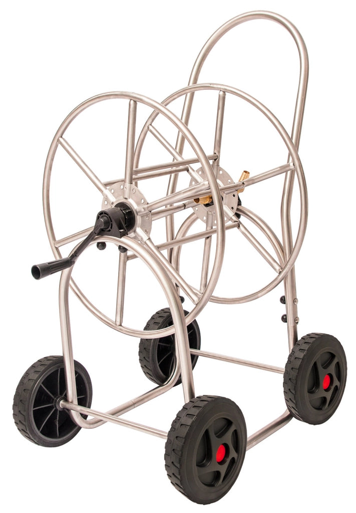 Carrello Avvolgitubo Manuale 80 mt in Acciaio Inox Agrati Cromato