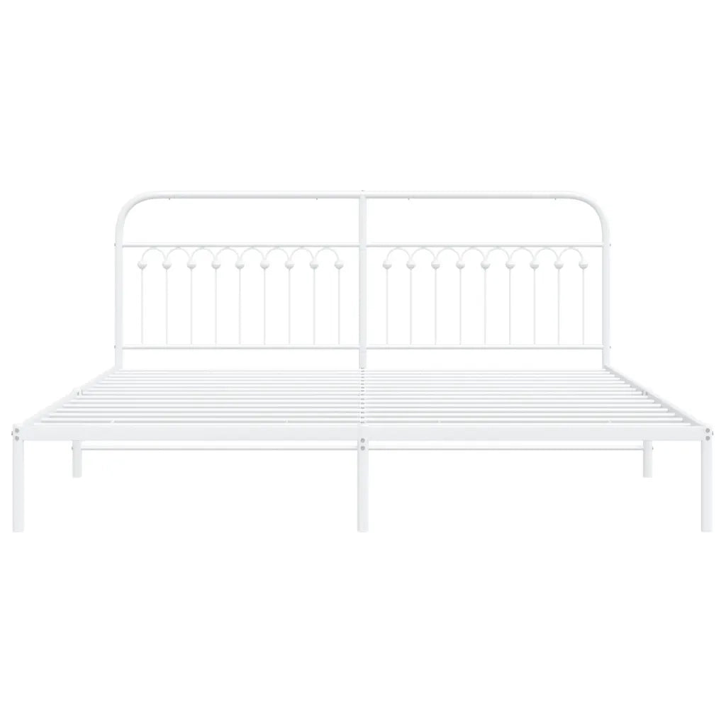 Giroletto con Testiera Metallo Bianco 193x203 cm 376655