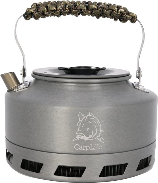 Visketel manufatto a mano nel Regno Unito Cottura rapida con convettore 1.1L di capacità - maniglia in paracord VS 550 (maniglia mimetica)