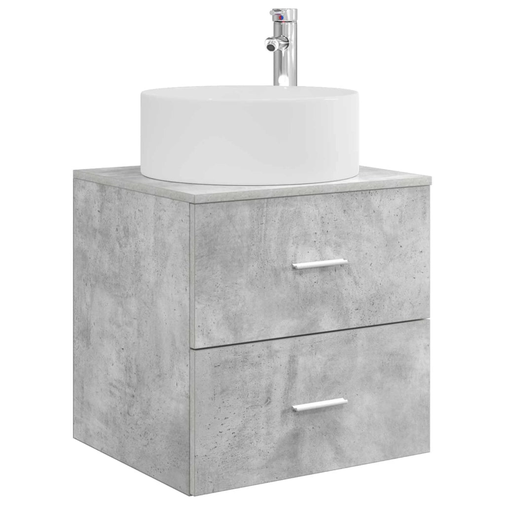 Set di mobili per il bagno 3 pz Grigio Cemento 3405958