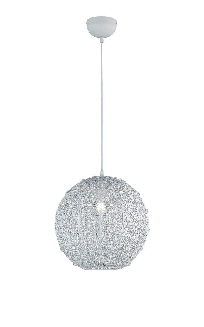 Lampada a Sospensione da Interno  E27 in Metallo Bianco