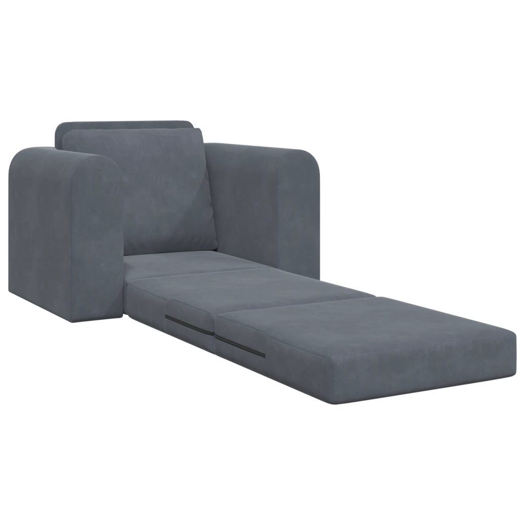 Divano Letto 2-in-1 Grigio Scuro 98x71x83 cm in Poliestere