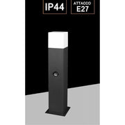 Trade Shop - Lampione Esterno Con Sensore Movimento E27 Lampada Da Terra Lampioncino Ip44 H440 - Nero