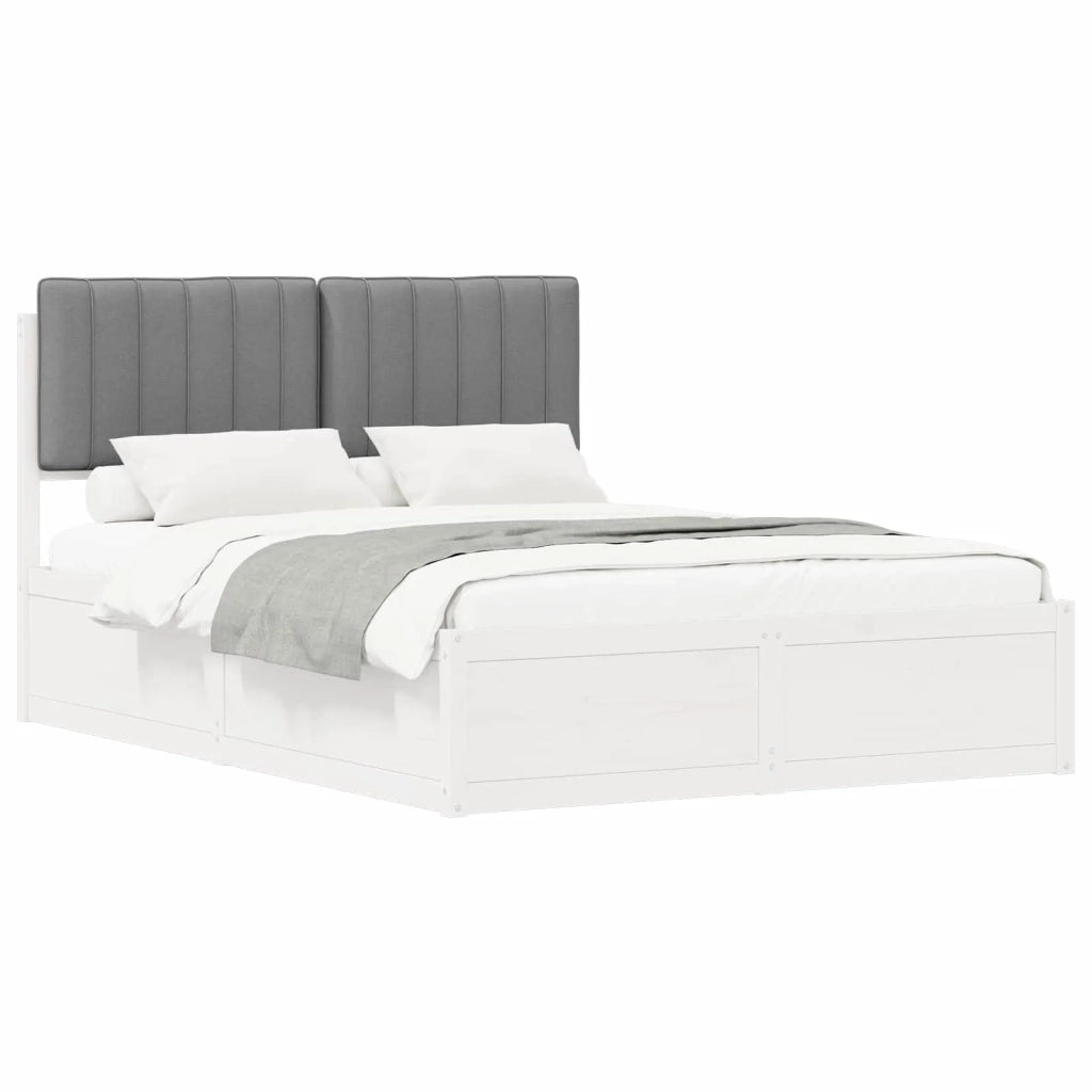 Letto con Testiera Rivestita Grigio chiaro 140 x 190 cm 3398238