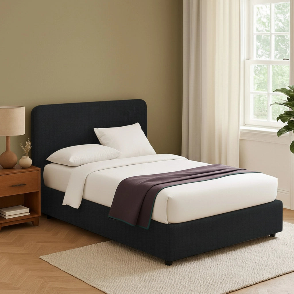 Wigan, Letto Matrimoniale Sfoderabile Made in Italy, Grigio Scuro
