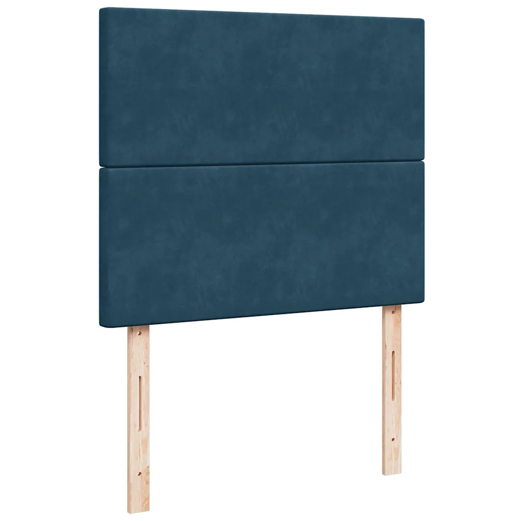 Giroletto a Molle con Materasso Blu Scuro 120x190 cm in Velluto