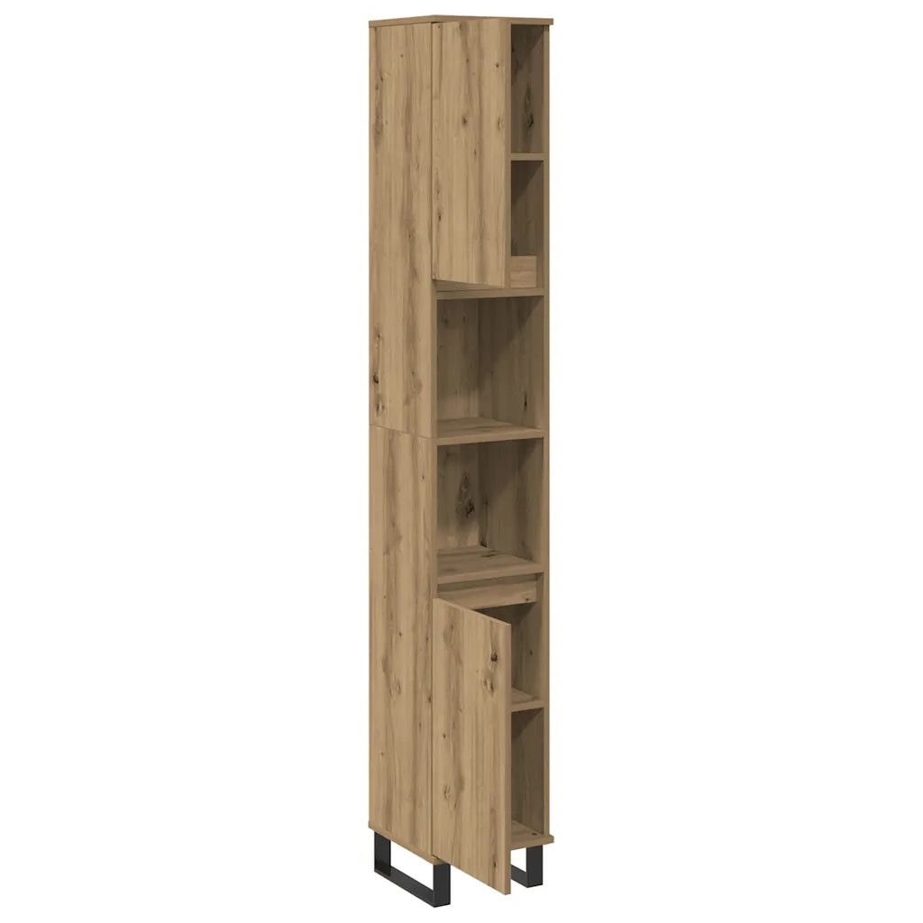 Armadietto Bagno Rovere 30x30x190 cm Legno Multistrato 857203