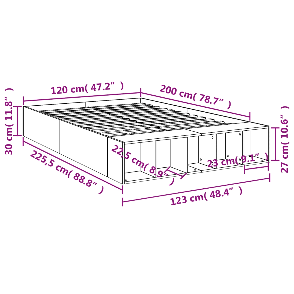 Giroletto Grigio Sonoma 120x200 cm in Legno Multistrato