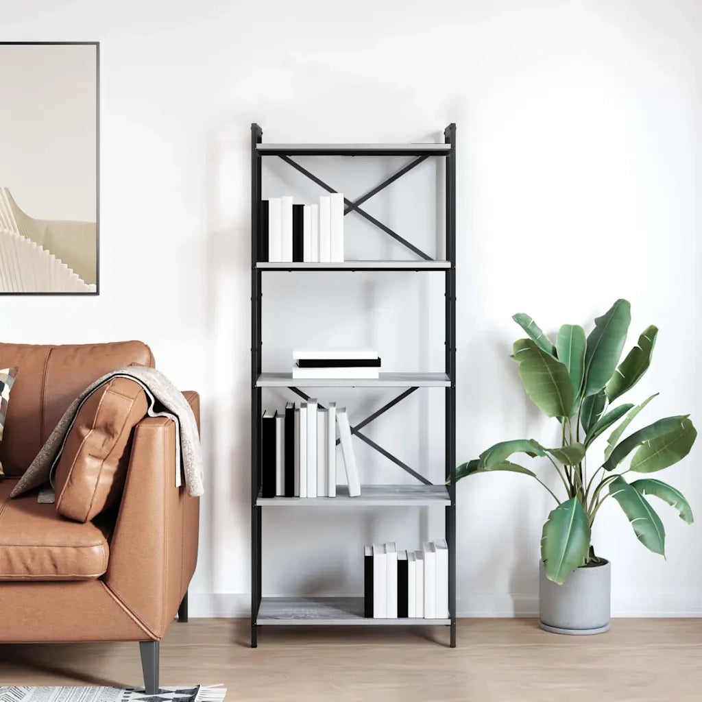 Libreria Grigio sonoma 60 x 30 x 155 cm Legno multistrato 868386