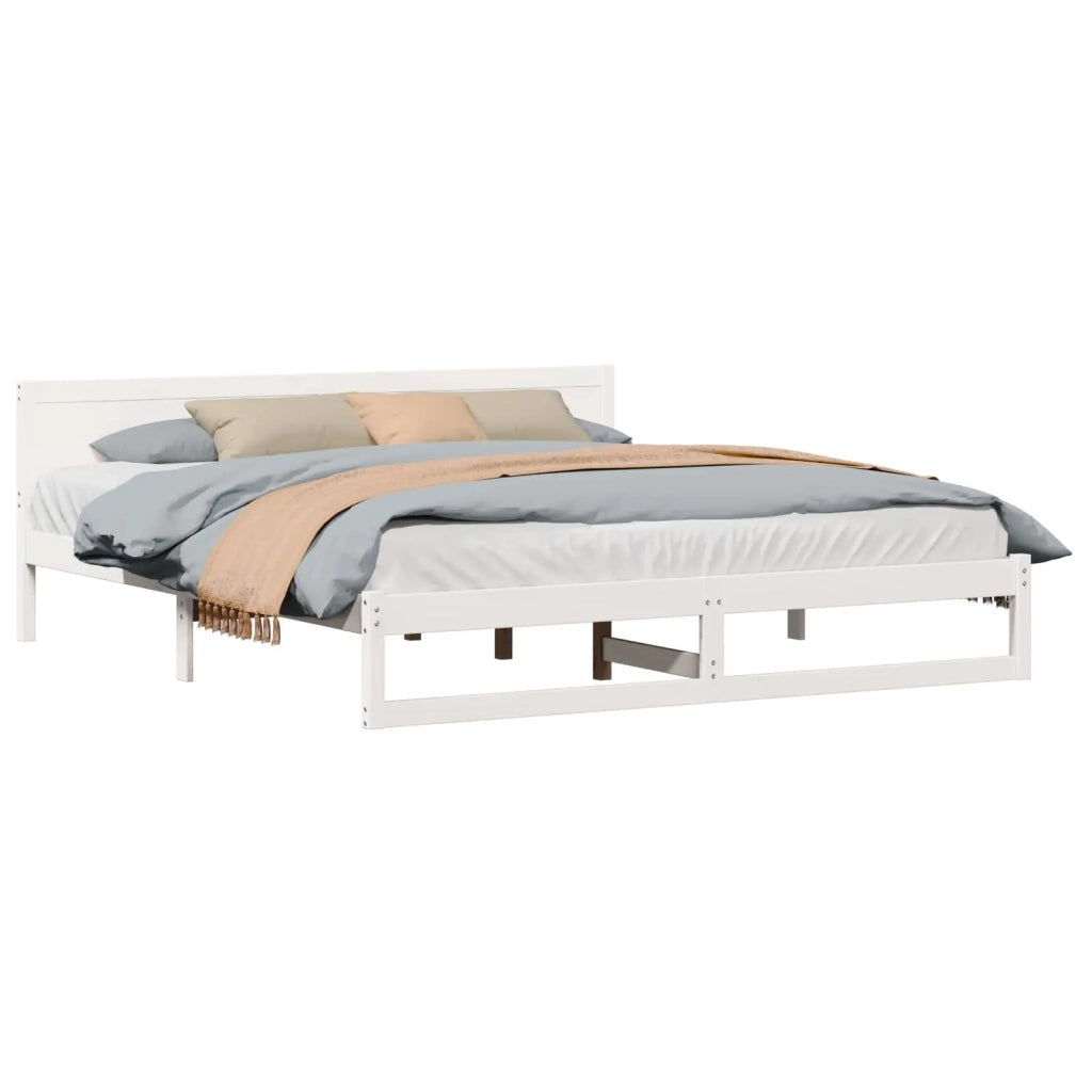Struttura del letto Bianco 180 x 200 cm Pino massello 873263