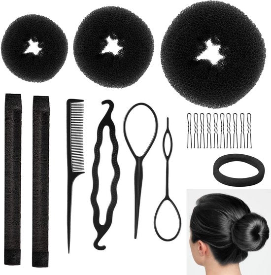 Set di accessori per capelli 21 pezzi - Accessori per donne - Pettinature e chignon - Perfette acconciature a spighe - Comodi e sicuri