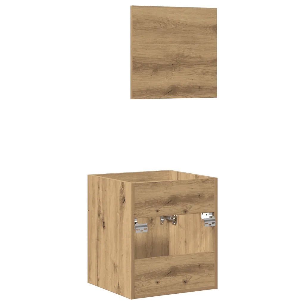 Set Mobili da Bagno 2 pz Rovere Artigianale Legno Multistrato