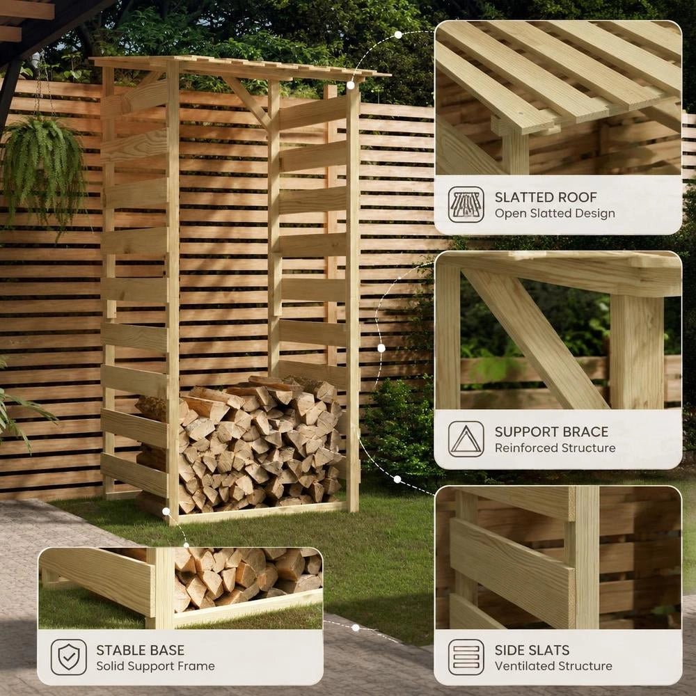 Pergola With Roof 100x90x200 Cm Impregnated Pine Wood