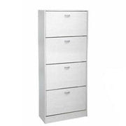 GAIA SCARPIERA 4 ANTE A RIBALTA IN LEGNO 63 X 24 X 150 CM COLORE BIANCO