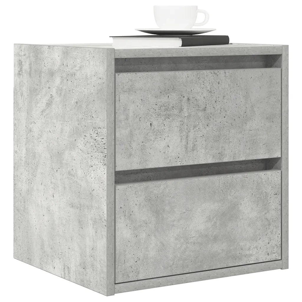 Comodini a Muro 2 pz Grigio Cemento 38x34x40 cm 861254