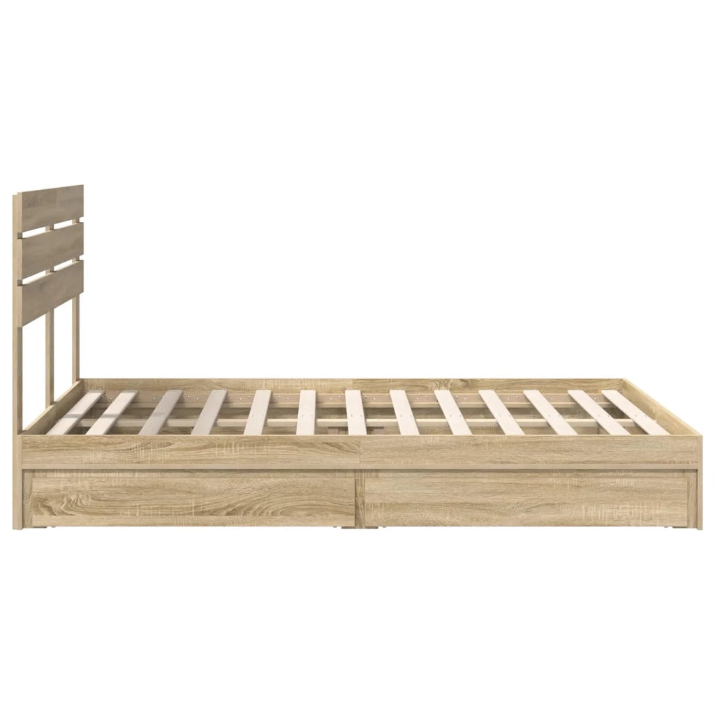 Letto con Contenitore con testiera Rovere Sonoma 160 x 200 cm 3411555