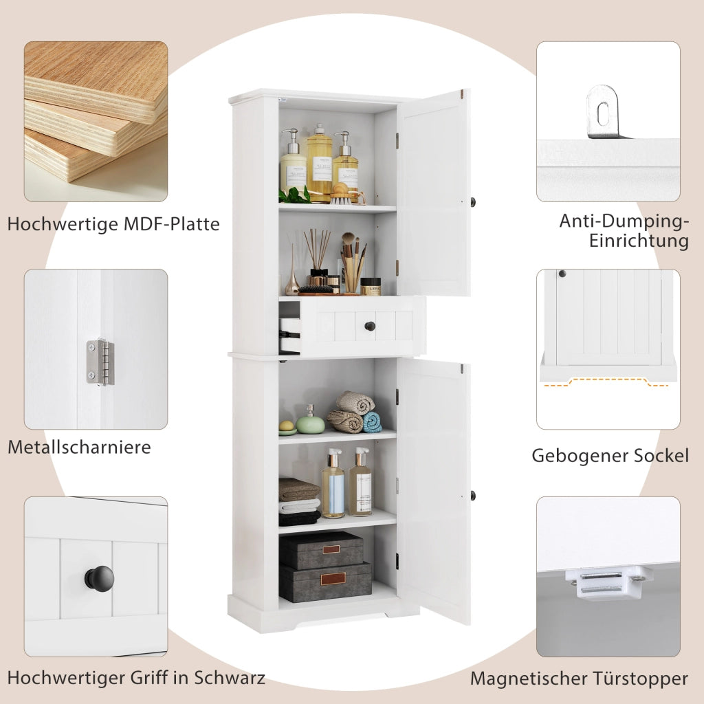 Armadietto Bagno con Cassetto ¨C MINIMAL ¨C Bianco, 56x28x167 cm