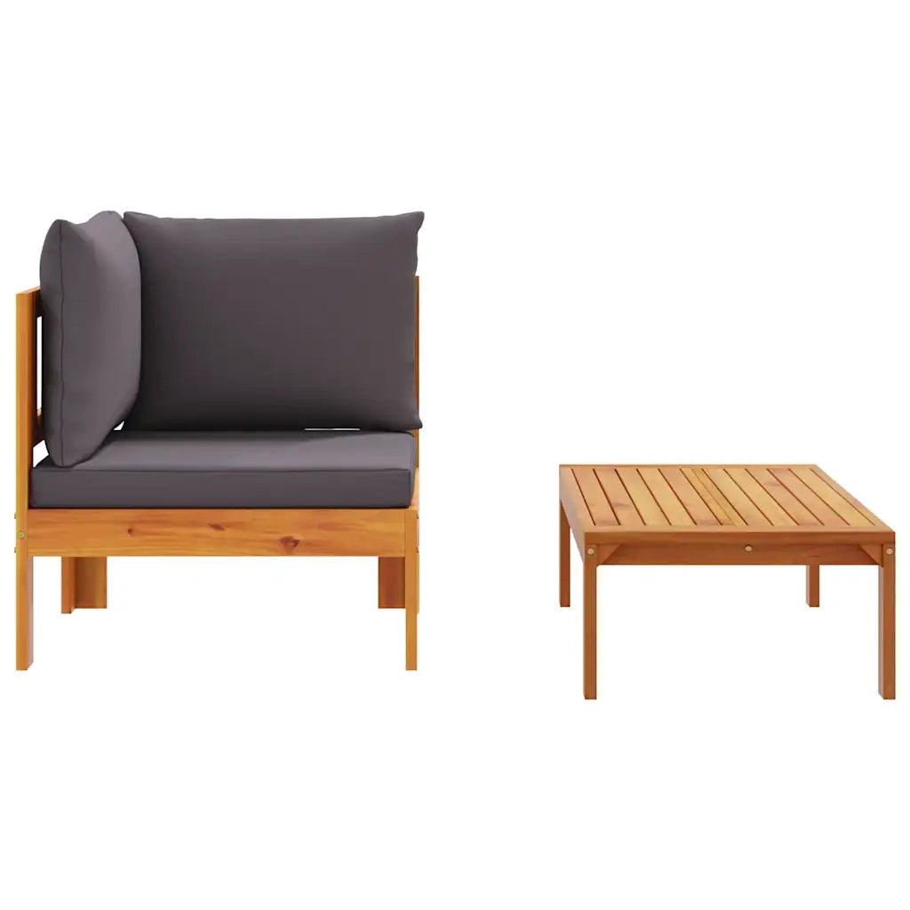 Salotto da Giardino-Set Divani da Giardino 2pz con Cuscini Legno Massello di Acacia 197148