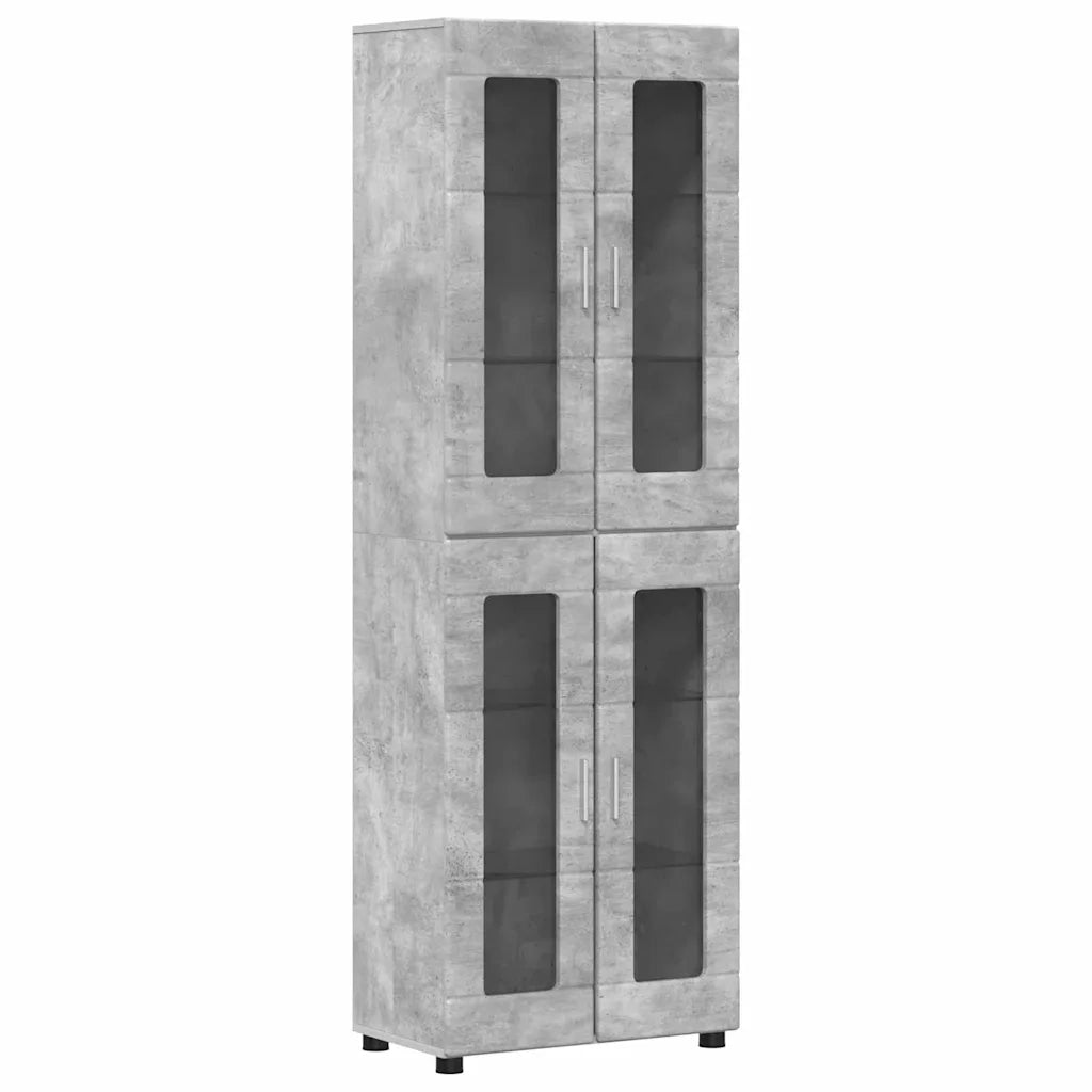 Set mobile TV con porta FLORIN Grigio cemento Legno multistrato