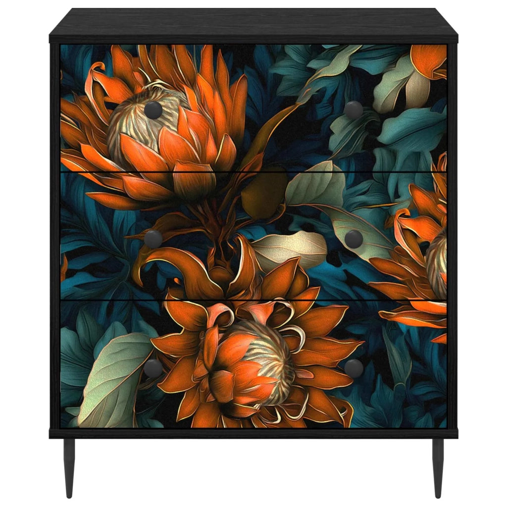 Cassettiera LOCHEM Stampa arancione 66 x 36,5 x 76 cm 8007370