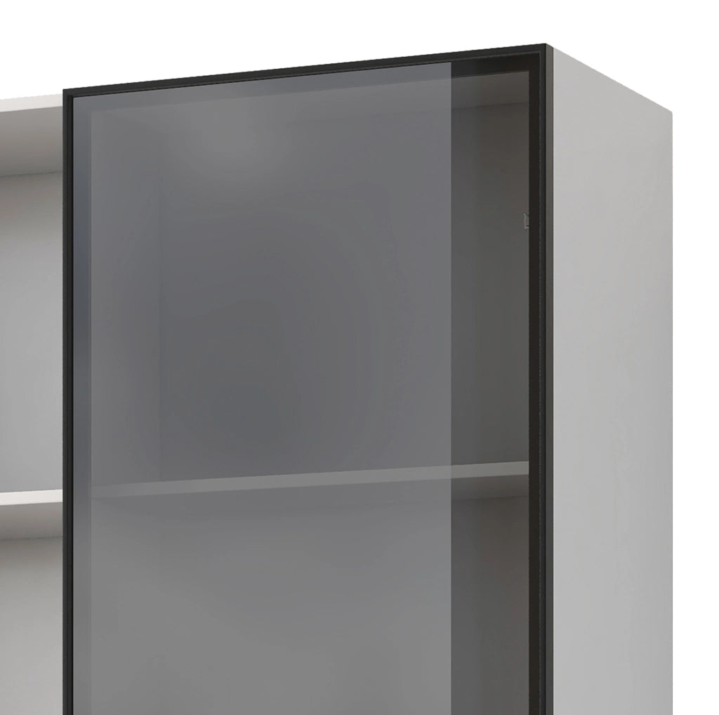 Vetrina LED bianca 80 x 40 x 160 cm con cassetti
